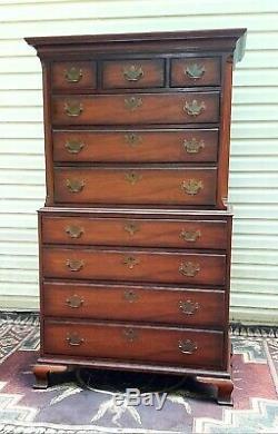 Vintage Solid Mahogany Oxford Kindel Chippendale Chest Of Drawers