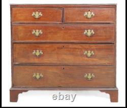 1800 mahogany chippendale bracket foot dresser chest of drawers 42x40x20