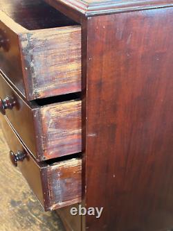 1810 fine hepplewhite mahogany bow front chest of drawers french feet clean