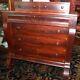 1850 Flame Mahogany Period Empire Chest of Drawers Dresser