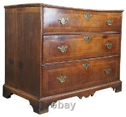 18th C. Antique George II Chippendale Mahogany Bachelors Chest 3 Drawer Dresser
