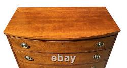 18th C Antique Massachusetts Mahogany Bow Front Dresser / Chest Of Drawers