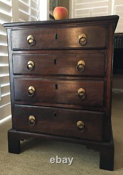 18th C. CHINESE CHIPPENDALE GEORGE III MAHOGANY DWARF DIMUNITIVE BACHELOR CHEST