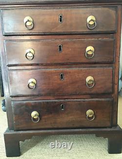 18th C. CHINESE CHIPPENDALE GEORGE III MAHOGANY DWARF DIMUNITIVE BACHELOR CHEST