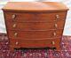 18th C Federal Period Boston Bow Front Mahogany Antique Dresser / Chest