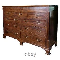 18th c. English Mahogany Hinged Lid Blanket Chest of Drawers Dresser Mule Chest