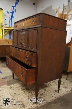 1905-1929 Berkey & Gay Mahogany Secretary Desk Antique Dresser Chest Vanity 46.5