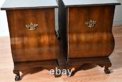1920 Pair of Antique Chippendale Mahogany commodes / chest of drawers