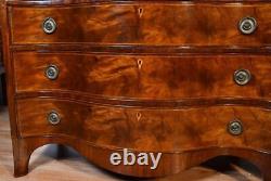 1930 Beacon Hill English Regency Mahogany inlaid Pair Chest of Drawers commodes