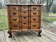 1940s Maddox Mahogany Chippendale Block Front 4 Drawer Chest Refinished