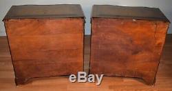 1940s Pair of Regency Style Mahogany Leather top Chest of Drawers