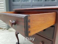 1940s Vtg Chippendale Ball Claw Feet Lowboy Mahogany Chest of Drawers Dresser