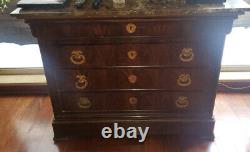 198th Century Neoclassical Ormolu-Mounted Mahogany Chest Commode Marble top