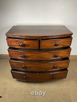 19C Mahogany Bow Front Chest of Drawers