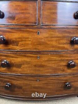 19C Mahogany Bow Front Chest of Drawers