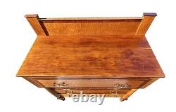 19th C Antique New England Sheraton Cherry & Tiger Maple Dresser / Chest