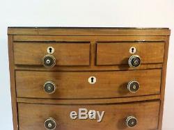 19th C. English Salesman Sample Miniature 5-Drawer Bowfront Chest