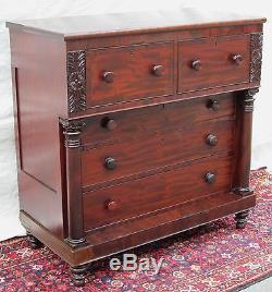 19th C New York City Classical Federal Period Antique Mahogany Dresser / Chest