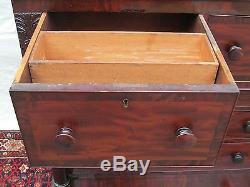 19th C New York City Classical Federal Period Antique Mahogany Dresser / Chest