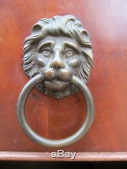 19th C Sheraton Mahogany Antique Dresser / Chest Nyc Lion Head Pulls