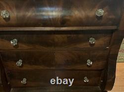 19th Century Empire Flame Mahogany Chest of Drawers