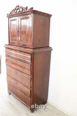 19th Century English Mahogany antique Commode or Tall Chest of Drawers, 1850s