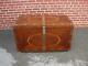 19th Century Inlaid Mahogany Brass Bound Campaign Trunk Chest As Found