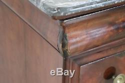 19th Century Italian Mahogany Commode Chest of Drawers with Marble Top