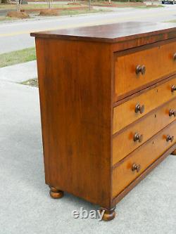 19th Century Mahogany and Maple Four Drawer Chest