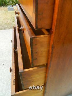 19th Century Mahogany and Maple Four Drawer Chest