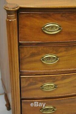 19th Century Sheraton 4 Drawer Mahogany Bow Front Bachelor Chest Dresser