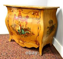 19th century Bombe Commode Chest french nude Cupid painting
