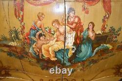 19th century Bombe Commode Chest french nude Cupid painting