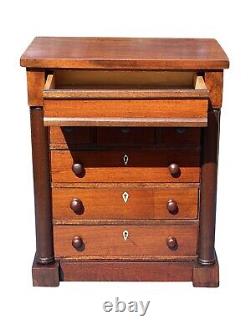 20th C Federal Antique Style Mahogany Jewelry Chest / Dresser Box