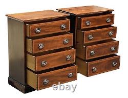20th C Federal Antique Style Pair Of Mahogany Bachelors Chests / Nightstands