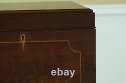 25712EC HENKEL HARRIS Queen Anne Inlaid Mahogany Fall Front Silver Chest