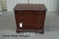 52564 MAHOGANY SERPENTINE FRONT 4 DRAWER BACHELOR CHEST NIGHTSTAND Table