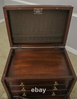 57431EC HENKEL HARRIS Mahogany Queen Anne Fall Front Silver Chest