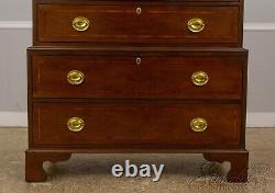57548EC HICKORY WHITE Inlaid Mahogany Triple Chest on Chest Of Drawers