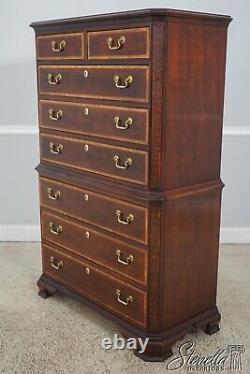 60267EC THOMASVILLE Banded Mahogany Chippendale High Chest Of Drawers