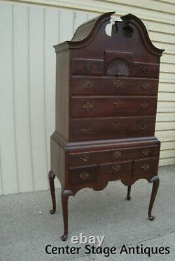 60741 Antique Mahogany 2 piece High Boy Dresser Chest