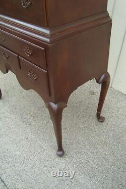 60741 Antique Mahogany 2 piece High Boy Dresser Chest