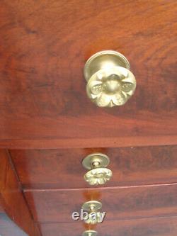 61313 Antique Empire Mahogany High Chest Dresser
