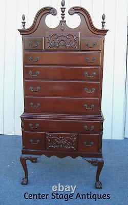 61676 Solid Mahogany High Boy Dresser Chest