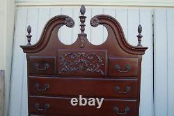 61676 Solid Mahogany High Boy Dresser Chest