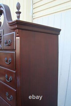 61676 Solid Mahogany High Boy Dresser Chest