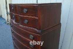 61704 Antique Mahogany Inlaid High Chest Dresser WILLIAMSPORT Furniture