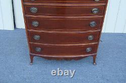 61704 Antique Mahogany Inlaid High Chest Dresser WILLIAMSPORT Furniture