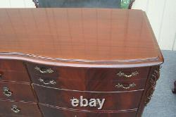 62254 Antique Mahogany High Chest + Dresser with Mirror