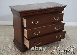 62530EC Neoclassical 3 Drawer Marble Top Mahogany Chest